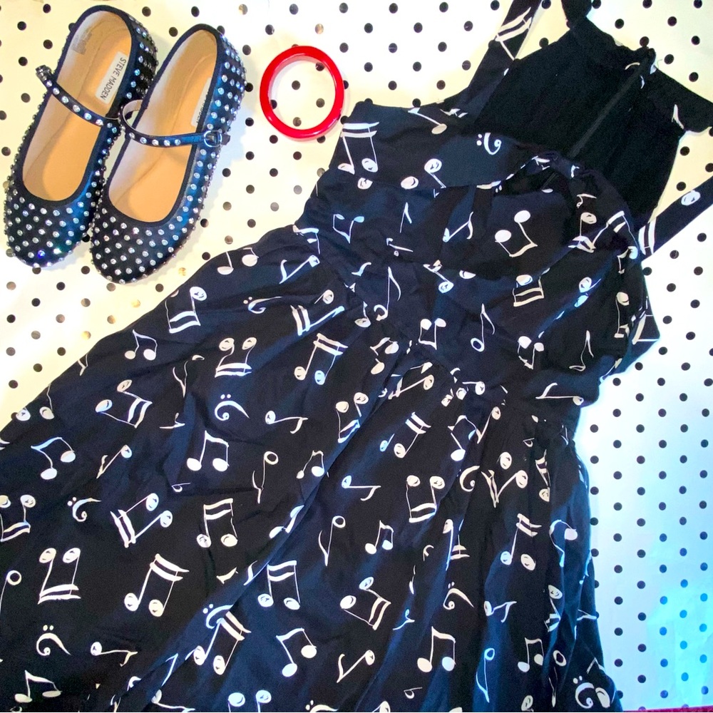 Lindy Bop Carmella Dress Sz L UK14 US 10 Music Notes